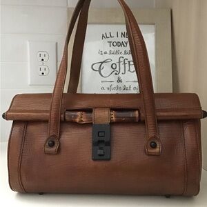Gucci bamboo bullet leather bag